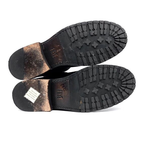 Frye Boots Natalie Short Engineer Boot Black Nubuck Leather Ankle Riding Booties - Picture 8 of 11